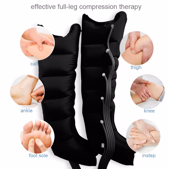 Massaggiatore per gambe con compressione della pressione dell'aria a 6 camere, fisioterapia per lo sport, recupero rapido